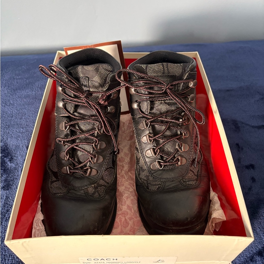Coach Black Logo Boots - Picture 2 of 7